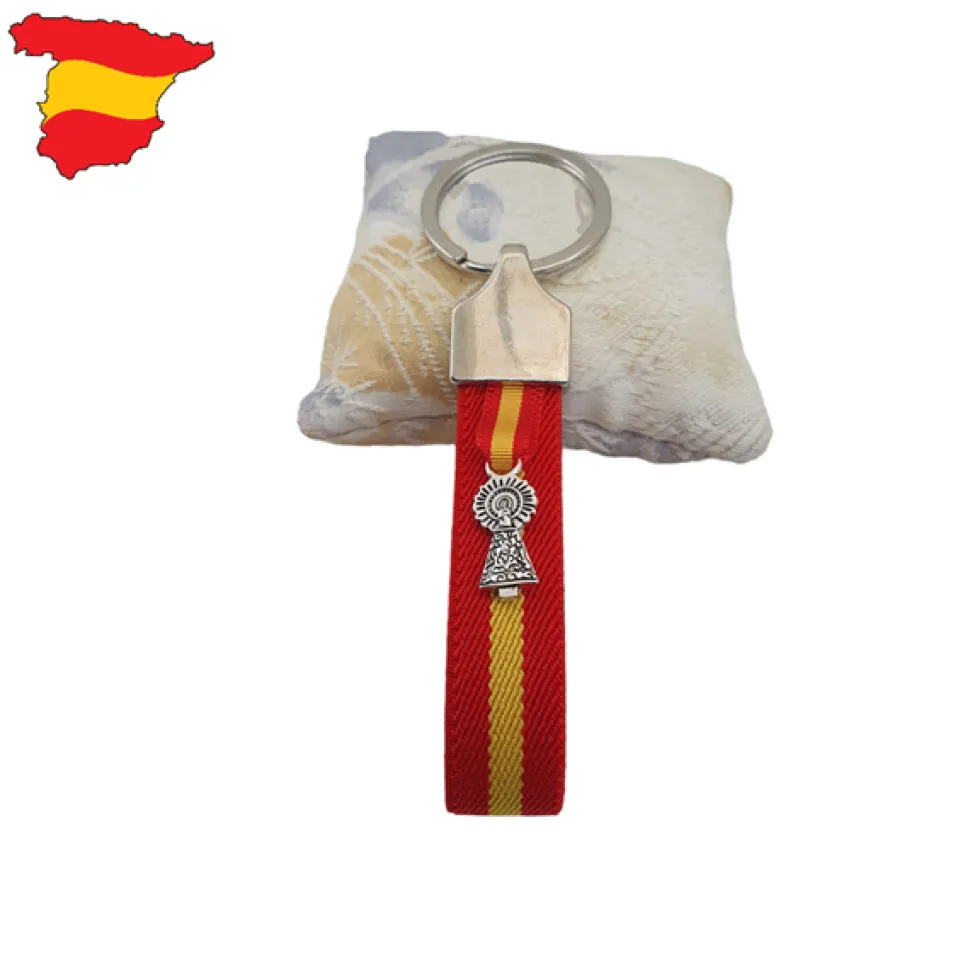 Llavero elástico España y cinta de la virgen del Pilar