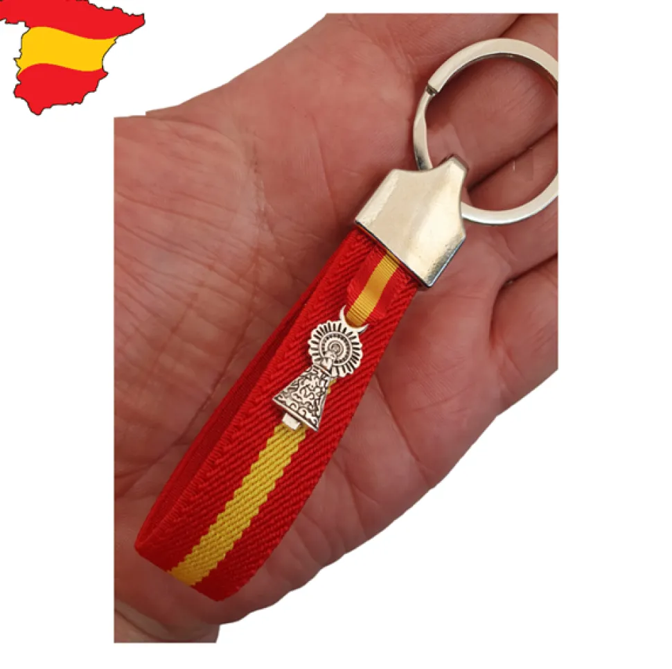 Llavero elástico España y cinta de la virgen del Pilar