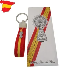 Llavero elástico España y cinta de la virgen del Pilar