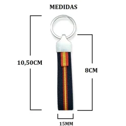Llavero elástico verde oliva España y cinta de la virgen del Pilar