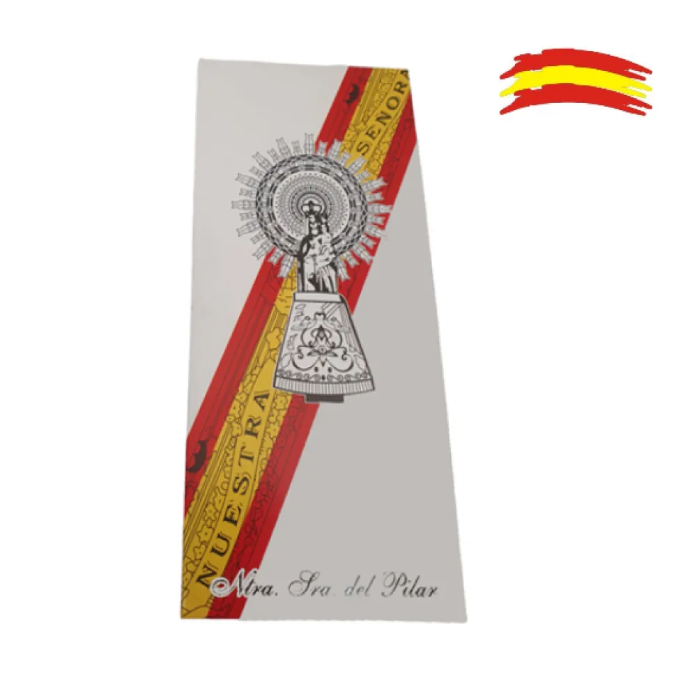 Llavero elástico verde oliva España y cinta de la virgen del Pilar