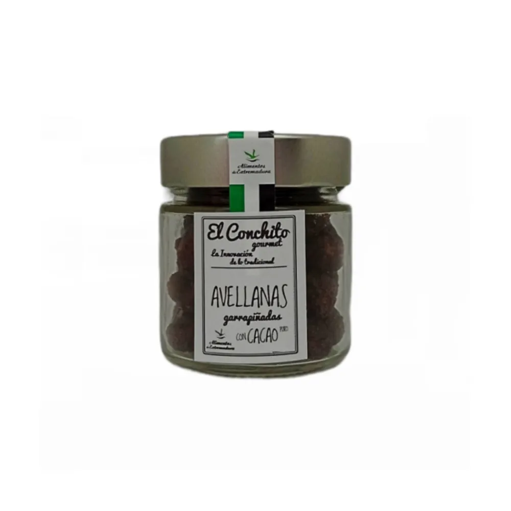 Sale El Conchito Gourmet Lote 4 - AVELLANAS GARRAPIÑADAS CON CACAO PURO 6 Tarros de Cristal x 100 gr