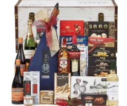 New Ibéricos a Domicilio Gourmet Lote 52: Cesta de Navidad en Baúl Exclusivo con Paleta Ibérica y Vinos D.O.
