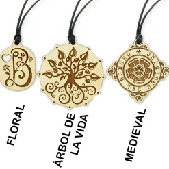 Lote de 3 collares de madera