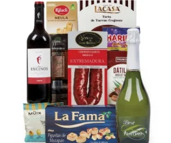 Discount Ibéricos a Domicilio Gourmet Lote de Navidad Barato Nº2 con Embutidos Ibéricos Vinos Reserva y Dulces Tradicionales