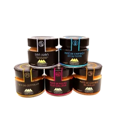 Lote de 5 Patés: Centollo, Pulpo a la gallega, Gambas al ajillo, Chipirón en su tinta y San Juan | Mareterra Conservas | Conservas sin gluten de Galicia