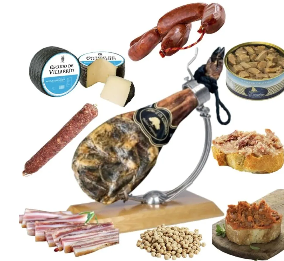 Lote Económico Gourmet Jamón-Paleta Serrana, Queso, Panceta, Salchichones, Chorizo y más