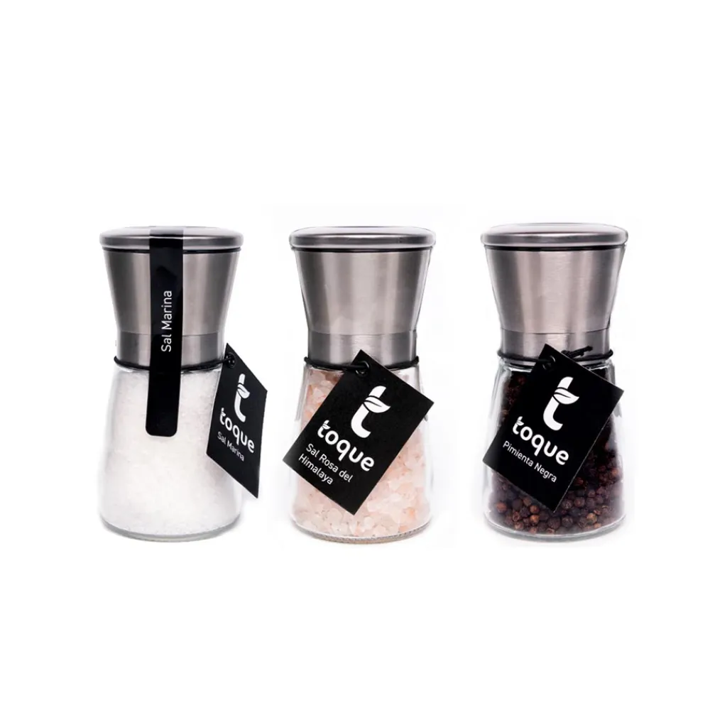 New Toque Lote 3 molinillos Inox