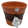 Discount Cerámica Rambleña Maceta decorada - 25x25x21 cm - Marrón-Nogal