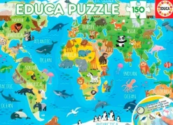 Mapamundi Animales Educa puzzle 150 piezas