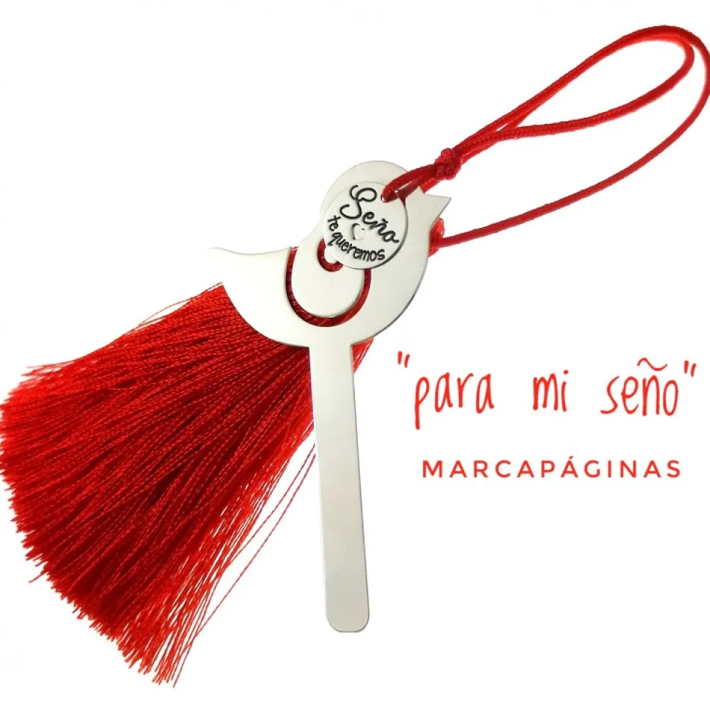 Hot Marcapáginas Seño Pájaro De Plata De Ley Con Pompón