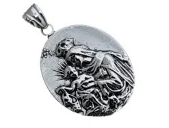 Medalla En Plata De Ley Virgen Del Carmen Relieve