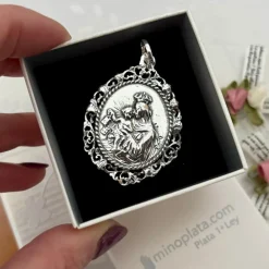 New Medalla Virgen Del Carmen De Plata De Ley Envejecida Y Calada
