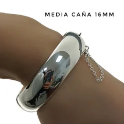 Media Caña De Plata De Ley 16 Mm Ancha Y 65 Mm. Diámetro