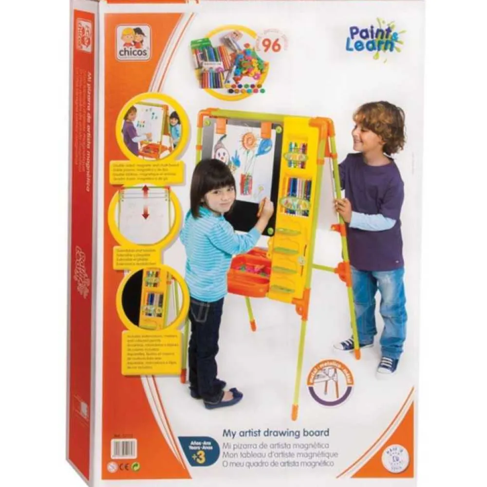Outlet Fábrica de Juguetes Mi Pizarra de Artista Infantil con Caballete Doble cara
