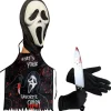 Hot Kebedo Moda Máscara Scream Scary Movie - Delantal, Guantes y Cuchillo Falso sangriento para Adulto