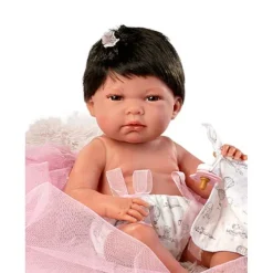 Best Llorens Muñeca Bebé Recién Nacida Nica con Pelo y Cojín Newborn - Cuerpo de Vinyl