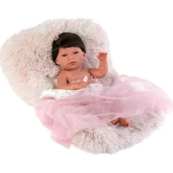 Best Llorens Muñeca Bebé Recién Nacida Nica con Pelo y Cojín Newborn - Cuerpo de Vinyl