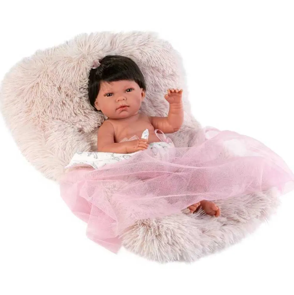 Best Llorens Muñeca Bebé Recién Nacida Nica con Pelo y Cojín Newborn - Cuerpo de Vinyl
