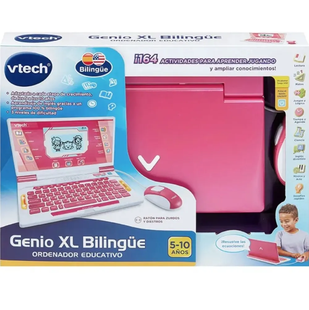 New Vtech Ordenador portátil Infantil Genio XL Rosa +5A - SP