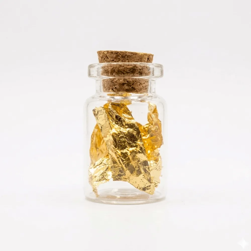 Discount Mineralogística Oro, Plata y Cobre laminados en botellita