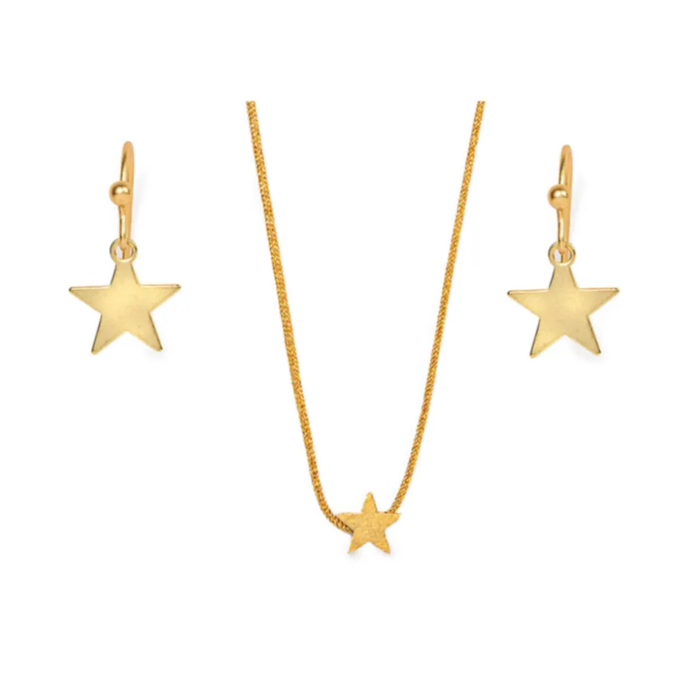 Pack collar y pendientes: estrella pequeña