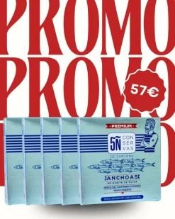 Hot Conservas 5Ñ de Santoña Pack de 5 latas de Anchoas Premium del Cantábrico Oliva 100 ml