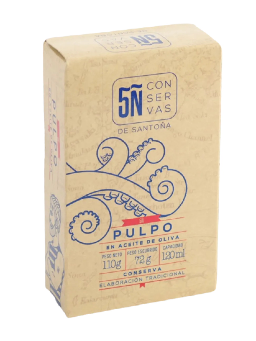 Pack de 10 latas de Pulpo en aceite de oliva 120 ML