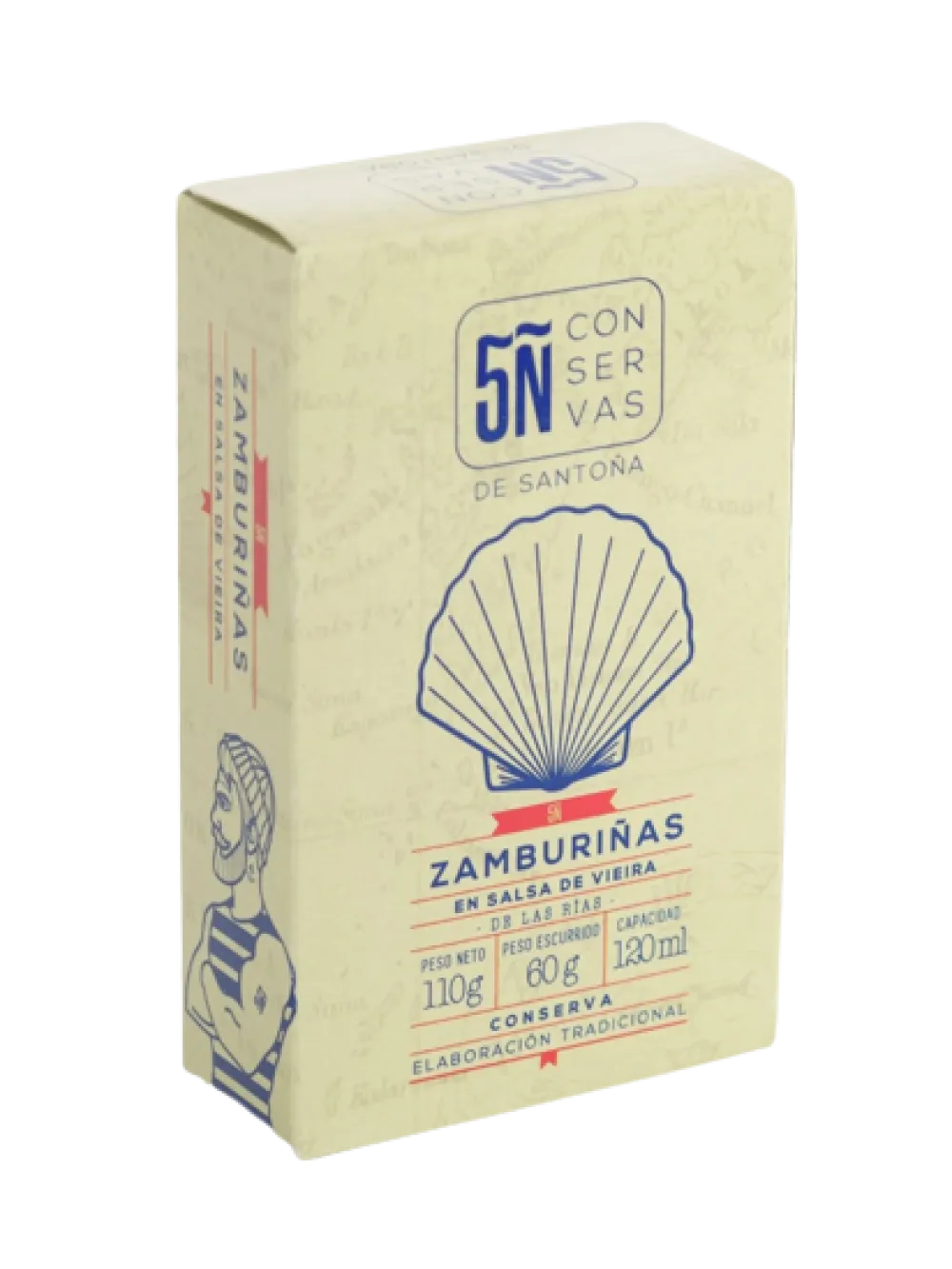 Best Conservas 5Ñ de Santoña Pack de 10 latas de Zamburiñas en salsa de vieira 120 ML