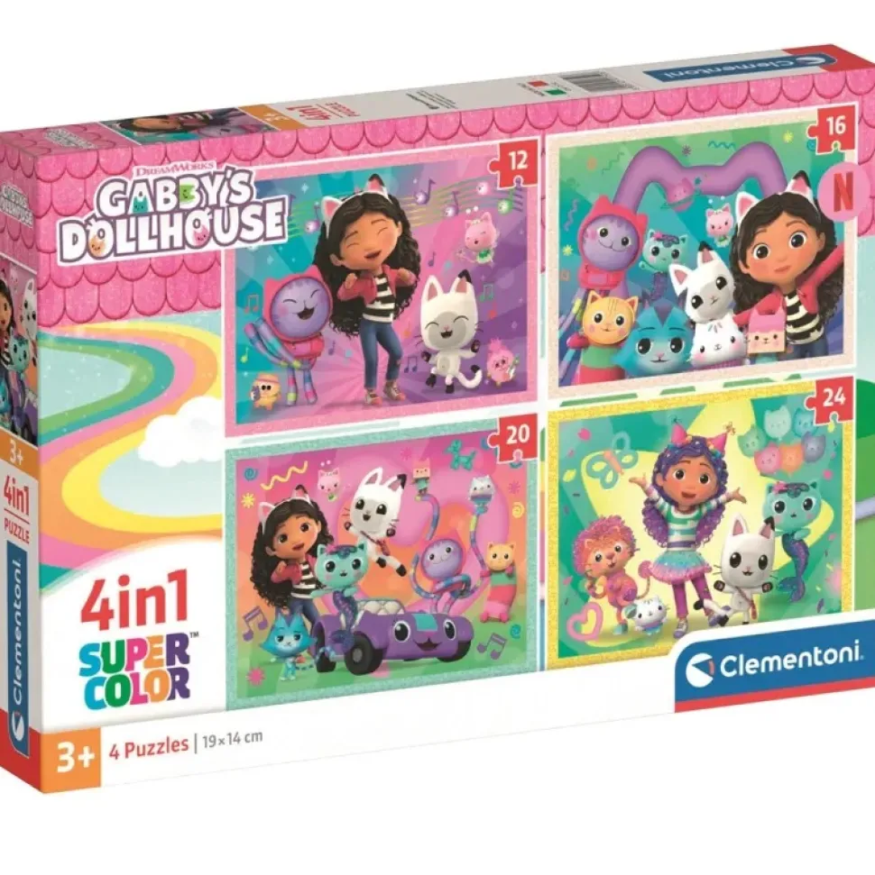 Pack de 4 Puzzles de la Casa de Muñecas de Gabby´s +3A