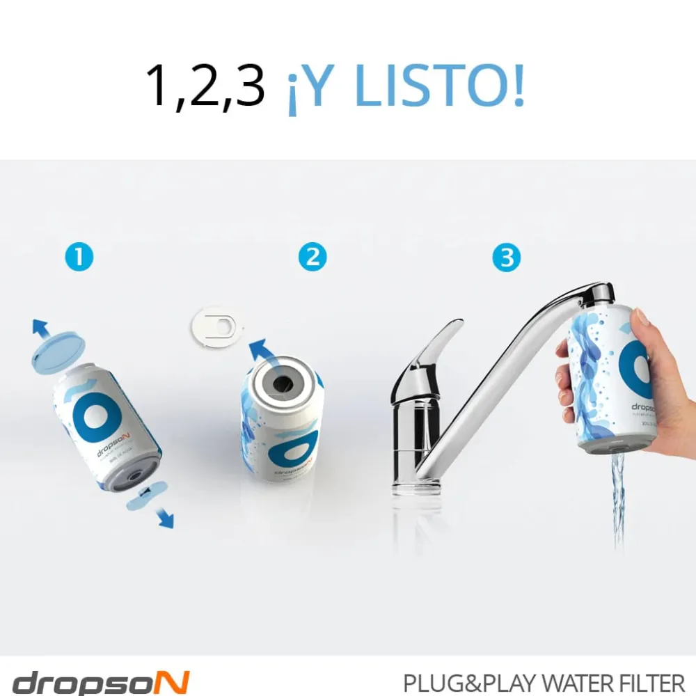 Online Andén Verde Canarias Pack Dropson Go Lata Filtrante y Botella