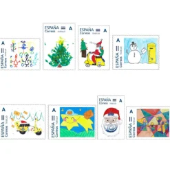 Clearance Pack filatélico CORREOS KIDS 2023 | Pack 8 TUSELLO NAVIDAD + regalo sobre pequeño