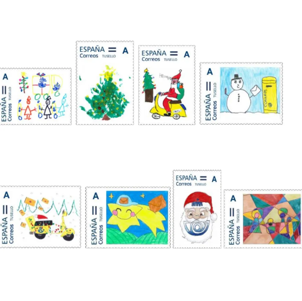 Clearance Pack filatélico CORREOS KIDS 2023 | Pack 8 TUSELLO NAVIDAD + regalo sobre pequeño