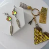Pack llaveros corazón + pendientes multicolor