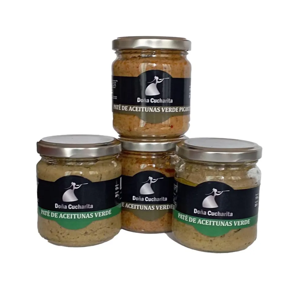 Pack Paté de Aceitunas verde 2 y paté de aceituna picante 2 x 220 ml