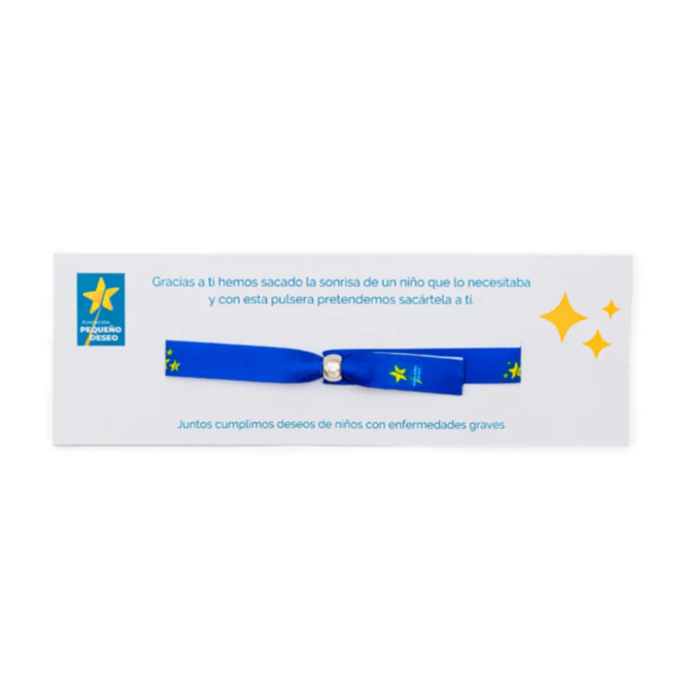 Pack 6 pulseras tela azul - "A cumplir deseos no me gana nadie"