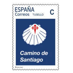 Pack 100 Tusello Camino de Santiago 2026 | Concha con Cruz de Santiago | Tarifa C | 20 blíster de 5 sellos
