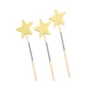 Pack 10 varitas estrella glitter dorada