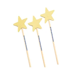 Pack 10 varitas estrella glitter dorada