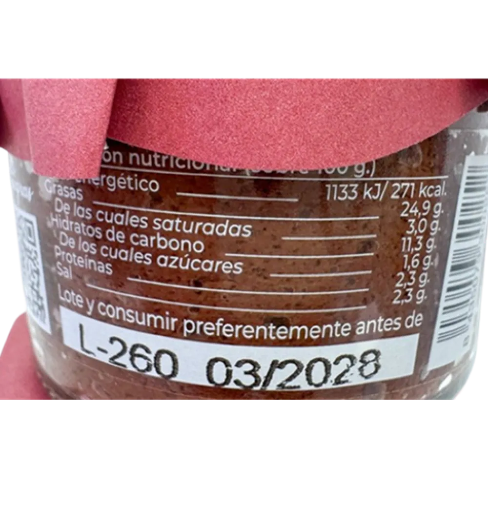 New La Conservera del Prepirineo Paté Vegetal de Olivas de Aragón con Cebolla - Pack 4 unidades