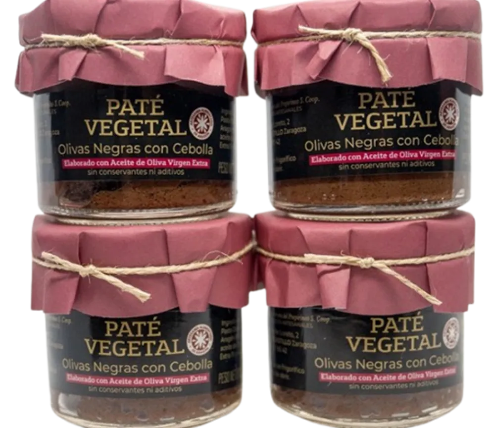 New La Conservera del Prepirineo Paté Vegetal de Olivas de Aragón con Cebolla - Pack 4 unidades