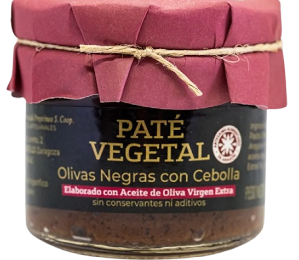 New La Conservera del Prepirineo Paté Vegetal de Olivas de Aragón con Cebolla - Pack 4 unidades