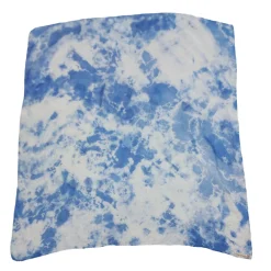 Odelutepa Pañuelo de seda natural efecto arrugado Nubes Azul 90x90 cm