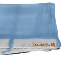 Clearance Odelutepa Pañuelo de seda natural Margen Azul 165x45 cm