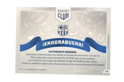 Pau Víctor Autógrafo Original FC Barcelona Panini Club