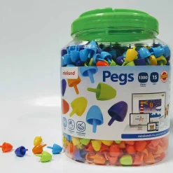 Clearance Miniland Pegs. Bote 1300 pinchos 15mm. Colores clásicos para mosaicos