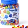 Clearance Miniland Pegs. Bote 650 pinchos 20mm. Colores fluorescentes para mosaicos