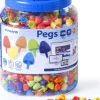 Pegs. Bote 1300 pinchos 15mm Colores fluorescentes para mosaico