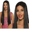 Peluca melena negra lisa
