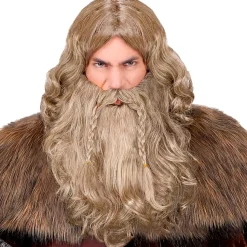 Peluca vikinga con barba y bigote